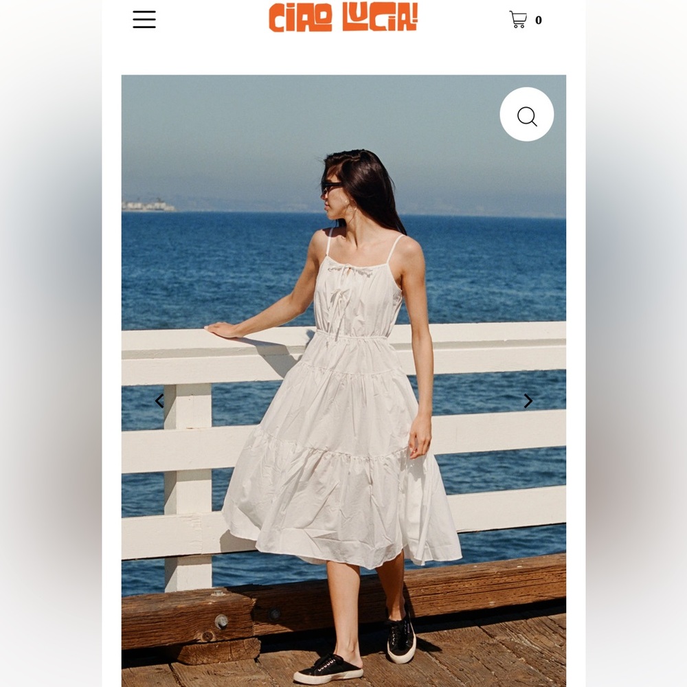 NWT Ciao Lucia white cotton poplin Brigida dress size XS